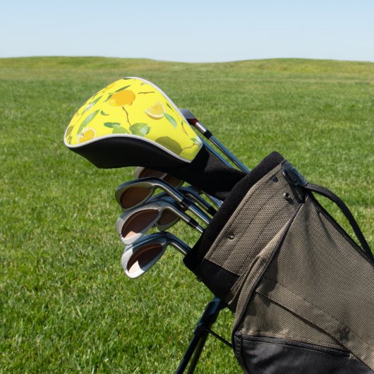 Waterverf Lemon & Leaves 4 Golfheadcover (Insitu)