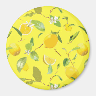 Waterverf Lemon & Leaves 4 Magneet