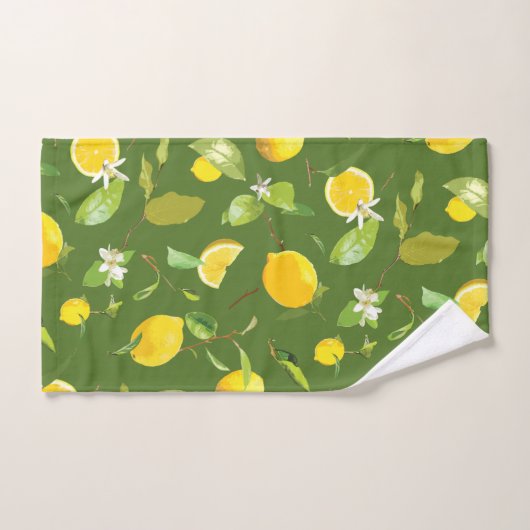 Waterverf Lemon & Leaves 5 Bad Handdoek (Handdoek)