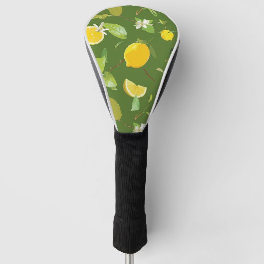 Waterverf Lemon & Leaves 5 Golfheadcover (Voorkant)
