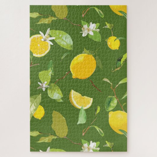 Waterverf Lemon & Leaves 5 Legpuzzel (Verticaal)