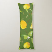 Waterverf Lemon & Leaves 5 Lichaamskussen (Achterkant (Verticaal))