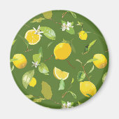 Waterverf Lemon & Leaves 5 Magneet (Voorkant)