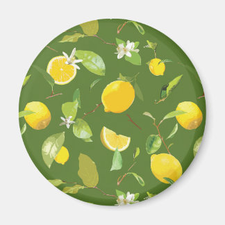 Waterverf Lemon & Leaves 5 Magneet