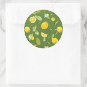 Waterverf Lemon & Leaves 5 Ronde Sticker (Tas)