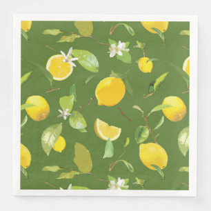 Waterverf Lemon & Leaves 5 Servet