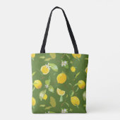 Waterverf Lemon & Leaves 5 Tote Bag (Achterkant)