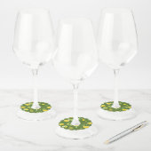 Waterverf Lemon & Leaves 5 Wijnglaslabel (Set)