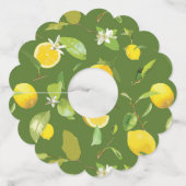 Waterverf Lemon & Leaves 5 Wijnglaslabel (Achterkant)