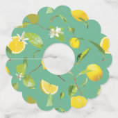 Waterverf Lemon & Leaves 8 Wijnglaslabel (Achterkant)