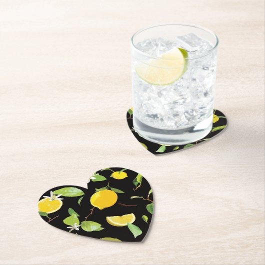 Waterverf Lemon & Leaves Kartonnen Onderzetters (Insitu)