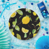 Waterverf Lemon & Leaves Papieren Bordje (Feest)