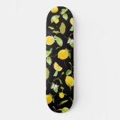 Waterverf Lemon & Leaves Persoonlijk Skateboard (Voorkant)