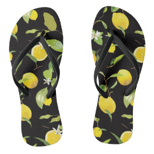 Waterverf Lemon & Leaves Teenslippers
