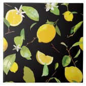 Waterverf Lemon & Leaves Tegeltje (Voorkant)