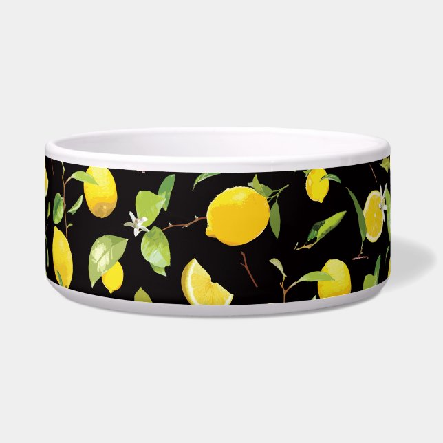 Waterverf Lemon & Leaves Voerbakje (Voorkant)