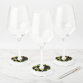 Waterverf Lemon & Leaves Wijnglaslabel (Set)