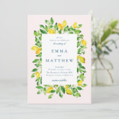 Waterverf Lemon Lijst in beige Achtergrond Kaart (Staand voorkant)