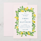 Waterverf Lemon Lijst in beige Achtergrond Kaart (Voorkant / Achterkant)