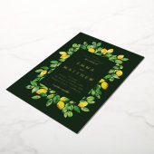 Waterverf Lemon Lijst in donkere achtergrond Folie Uitnodiging (Gedraaid)