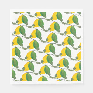 Waterverf Lemon Limes Hand Painted Pattered Servet