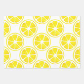 Waterverf Lemon Limoen Oranje Slice Pattern Inpakpapier Vel (Voorkant 3)