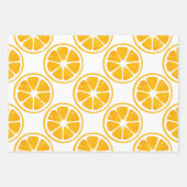 Waterverf Lemon Limoen Oranje Slice Pattern Inpakpapier Vel (Voorkant)