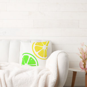 Waterverf Lemon Limoen Slices Kussen