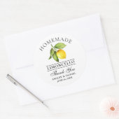 Waterverf Lemon Limoncello Bruiloft Bedankt Ronde Sticker (Envelop)
