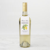 Waterverf Lemon Limoncello Bruiloft Kraft Flessenhanger (Op fles)