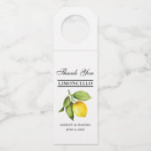 Waterverf Lemon Limoncello Bruiloft Kraft Flessenhanger (Voorkant)
