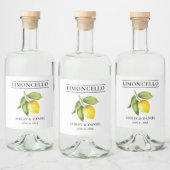 Waterverf Lemon Limoncello Likeurfles Etiket (Flessen)