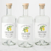Waterverf Lemon Limoncello Liquor Flesetiketten Likeurfles Etiket (Flessen)
