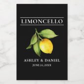 Waterverf Lemon Limoncello Mini Flesetiket Wijn Etiket (Enkel label)