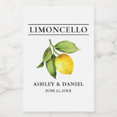 Waterverf Lemon Limoncello Mini flesetiketten Wijn Etiket (Enkel label)