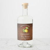 Waterverf Lemon Limoncello Wood Christmas Likeurfles Etiket (Voorkant)