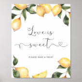 Waterverf lemon Love is lief Poster (Voorkant)