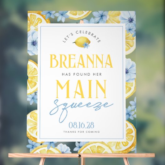 Waterverf Lemon Main Squeeze Acryl Welkomstbord Bord (Neutraal)