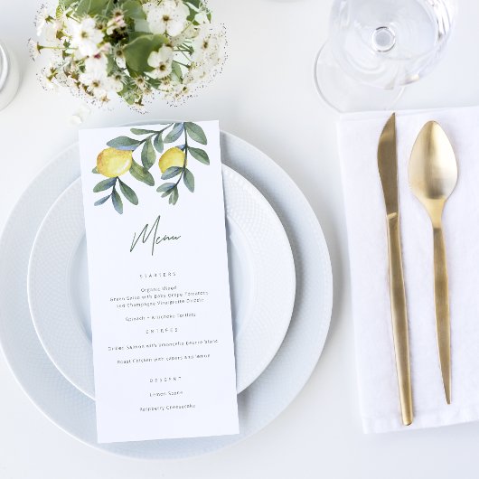 Waterverf Lemon Main Squeeze Vrijgezellenfeest Menu