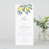 Waterverf Lemon Main Squeeze Vrijgezellenfeest Menu (Staand voorkant)
