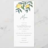 Waterverf Lemon Main Squeeze Vrijgezellenfeest Menu (Voorkant)