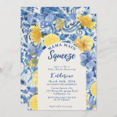 Waterverf Lemon Mama Main Squeeze vrijgezellenfees Kaart (Voorkant / Achterkant)