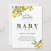 Waterverf Lemon Mediterrane Baby shower Kaart (Voorkant)