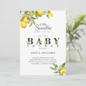Waterverf Lemon Mediterrane Baby shower Kaart (Staand voorkant)