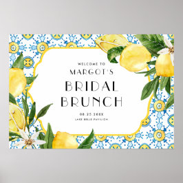 Waterverf Lemon Mediterranean Bridal Brunch Poster