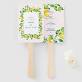 Waterverf Lemon Mediterranean Summer Wedding Handwaaier (Voorkant en achterkant)