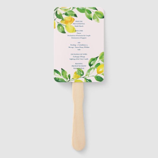 Waterverf Lemon Mediterranean Summer Wedding Handwaaier (Achterkant)