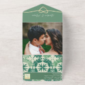 Waterverf Lemon Mediterranean Wedding All In One Uitnodiging (Buitenkant)