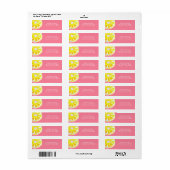 Waterverf Lemon met roze achtergrond Etiket (Full Sheet)