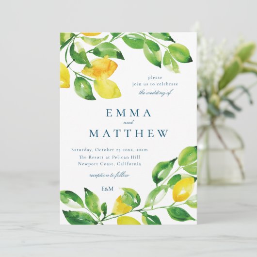 Waterverf lemon - middellandse zee kaart (Staand voorkant)